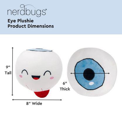 Nerdbugs Eye Product Dimensions, 9" Tall, 8" Wide, 6" Thick