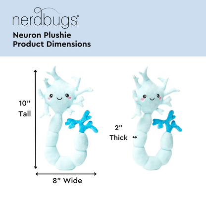 Nerdbugs Neuron Product Dimensions, 10" Tall, 8" Wide, 2" Thick