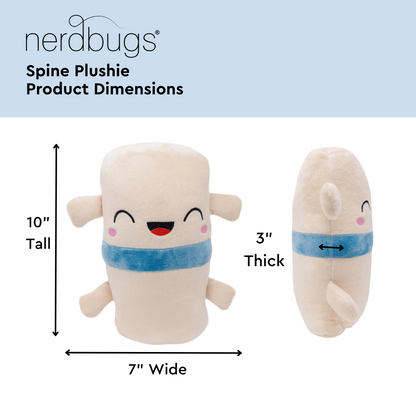 Nerdbugs Spine Product Dimensions, 10" Tall, 7" Wide, 3" Thick