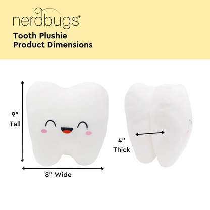 Nerdbugs Tooth Product Dimensions, 9" Tall, 8" Wide, 4" Thick