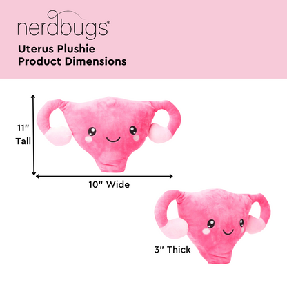 Nerdbugs Uterus Product Dimensions, 11' Tall, 10" Wide, 3" Thick